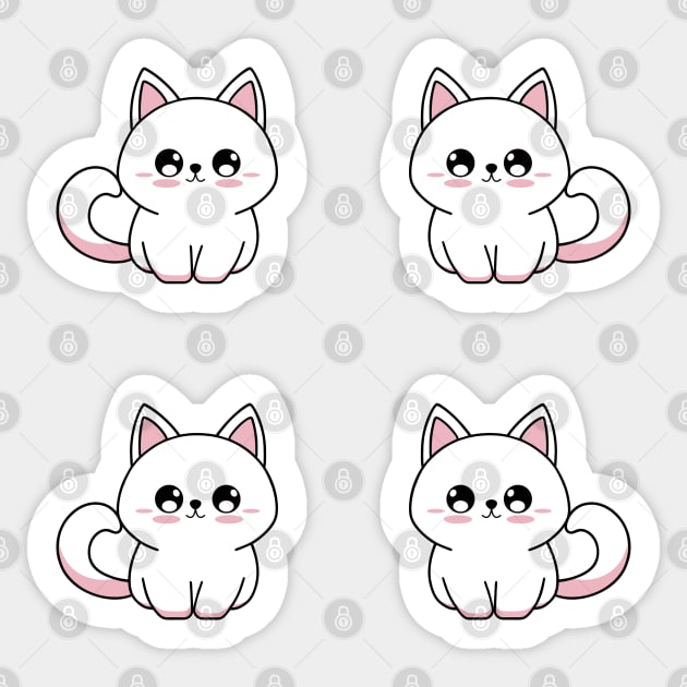 Pink Kittens Sticker Sticker by CuteCutePanda